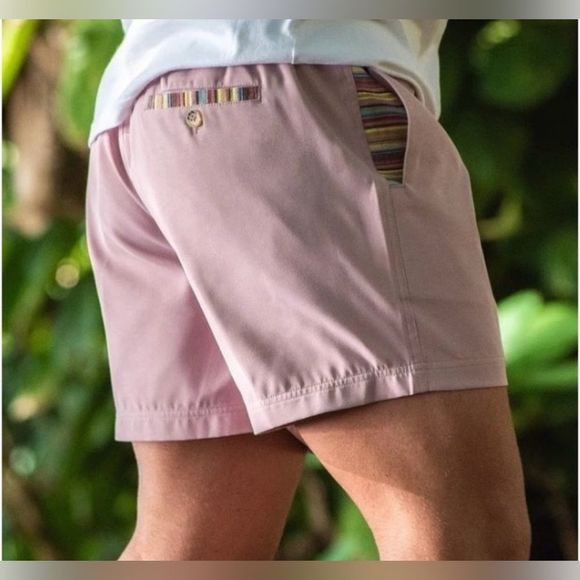 WOWIE Men's Sapien 2.0 Mauve Pink Casual Stretch Linen Shorts - Picture 1 of 6